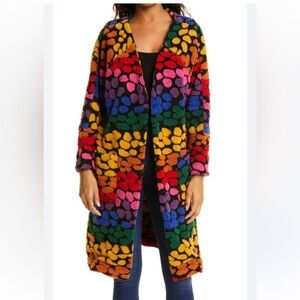 FARM RIO
Rainbow Leopards Fleece Cardigan Colorful Polka Dot Open Cardigan